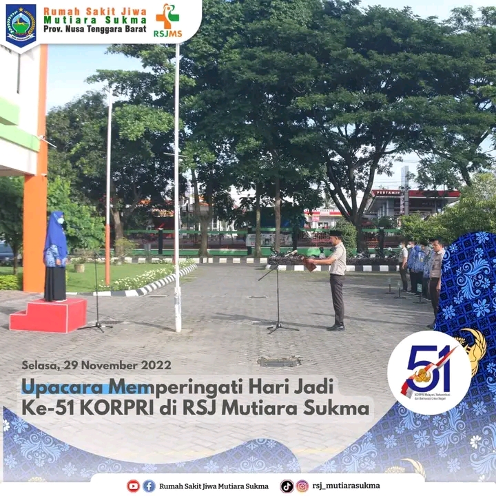 UPACARA BENDERA DALAM RANGKA HUT KE-51 KORPRI DI RSJMS